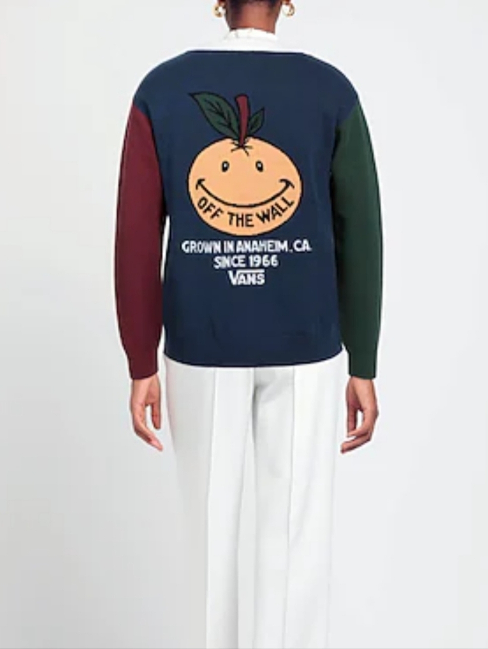 Vans Colorblock V-Neck Cardigan - Navy, Forest Green & Burgundys Sz Small
